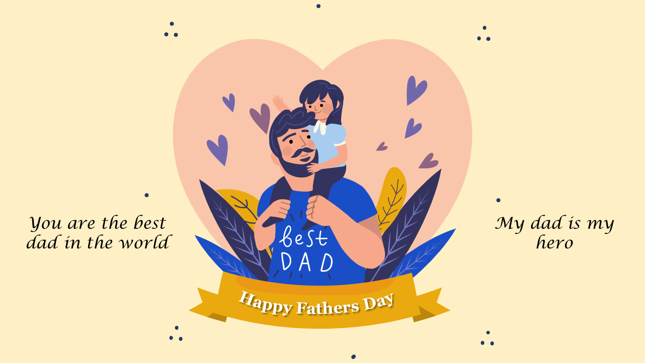 Best Happy Fathers Day PPT PowerPoint Slide Template